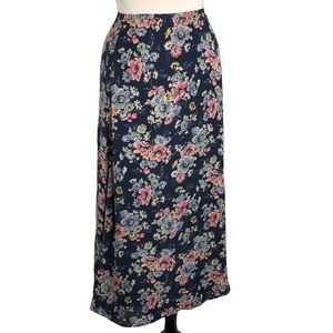 Vintage Ralph Lauren Silk Floral Maxi Skirt
